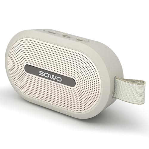 SOWO Wireless Portable Small Speaker, Ultra Magnetic Bluetooth Speaker for Golf Cart, Coverless IP67 Waterproof, 24 H Playtime, Pro Sound, Clip Hanging Design for Outdoor, Indoor - White