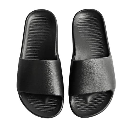 VIVASUN Unisex Arch Support Slides Cushioned Non Slip Shower Sandals,Black - Image 1
