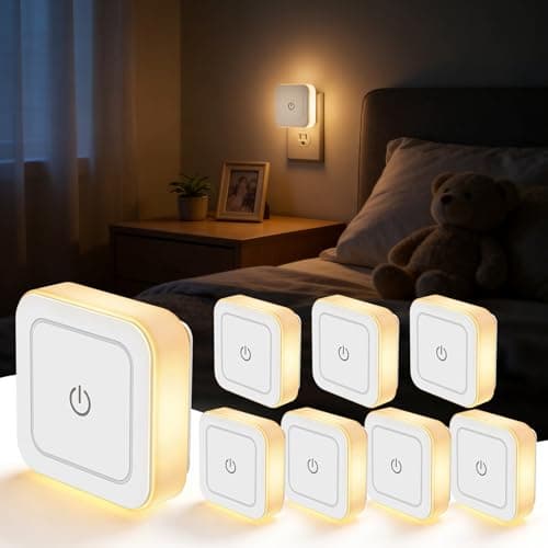 Sujeet Modern Night Light, 1-50LM Stepless Dimming LED Night Light with 3CCT (3000K/4500K/6500K), Night Lights Plug into Wall Night Light for Adults, Bedroom, Bathroom, Hallway,8-Pack,No Light Sensor - Image 1