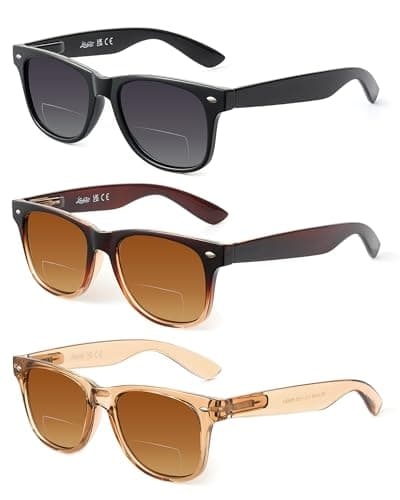 LADEESSE 3 Pack Bifocal Reading Sunglasses for Women, UV400 Sun Readers Glasses Spring Hinge Outdoor Sunglasses +1.00 - Image 1