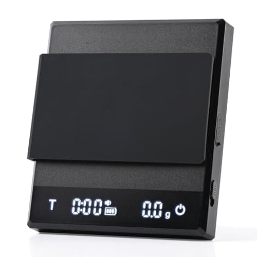 MUVNA Rechargeable Coffee Scale with Timer - Large Digital Pour-Over Scale, 2kg/0.1g Precision for Espresso Weight, Drip, Auto Tare, Brew Ratio, 3 Modes, 1500mAh for Long Standby, Black - Image 1