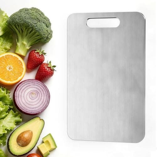 Stainless Steel Cutting Board Set, Double-Sided Chopping Boards for Kitchen, Separate Raw & Cooked Food Areas, Dishwasher Safe, for Meat, Vegetables, Fruits & More - Image 1