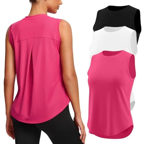 Missclub Workout Tops for Women Baggy Relaxed Fit Sweat Wicking Sleeveless Yoga Athletic Tops Running Workout Clothes - Image 1