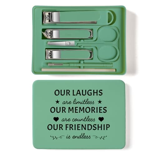 TTJHGYQO 6-Piece Nail Clipper Set with Nail File, Tweezers and ingrown toenail Removal kit Travel Nail kit for Men and Women (Our Laughs Green) - Image 1