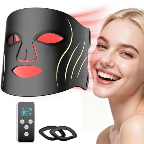 Avvnee FDA-Cleared Red Light Therapy Mask for Face, Red Light Mask for Anti-Fine Lines, Acne & Wrinkles, 4 Modes with 850nm NIR, Red, Blue & Amber LED Face Mask Light Therapy for Glowing Skin - Image 1