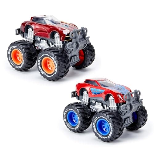 Iridety Movie Superhero 1:64 Scale Monster Trucks Toy Trucks,Metal Body,Giant Wheels, Favorite Characters and Cool Designs, Age 3, 4-8 and Above(Iron+Spider)