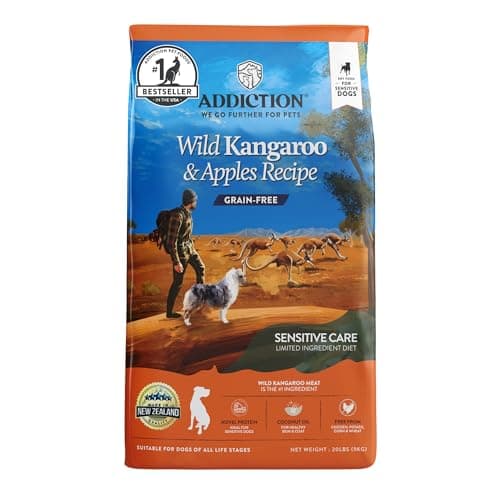 Addiction Wild Kangaroo & Apples Dry Dog Food - Limited Ingredient, Novel Protein for Dogs with Allergies, Grain-Free - Support Muscle Development & Manage Weight - Made in New Zealand 20lb - Image 1