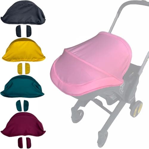 Feliliber Stroller Canopy Replacement Compatible with Doona Car Seat Strollers, 3-Piece Thickened Hood and Shoulder Pads Set, High-Opacity Sun Shade, Machine Washable (No Rods)(Pink)