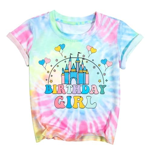 Birthday Girl Shirt Kids Princess Birthday Tshirts Party Gift Tees Cute Magic Castle Graphic Tops 1-10 Years - Image 1