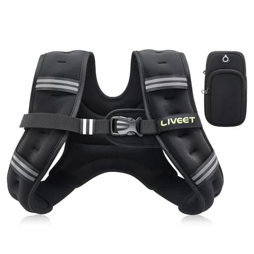Liveet Weighted Vest, Weighted Vest for Women Men, 5lb Weight Vest with Pocket Reflective Strips Adjustable Buckle Straps SGS Certified Weight Vest for Walking Running Strength Training Cardio Workout - Image 1