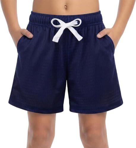 Cozople Boys Athletic Shorts Quick-Dry Soccer Shorts for Running Basketball Gym Active Play Kids Summer Training Sport Shorts with Stretch Waist Szie 10 Navy Blue