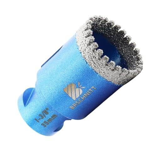 1-3/8 Inch Diamond Core Drill Bit for Porcelain Tile Ceramic Marble Granite Drilling,BRSCHNITT 1pc Vacuum Brazed Diamond Hole Saw with 5/8-11 Thread - Image 1