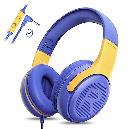 Kids Headphones Wired with Microphone for ipad Computer Laptop for Boys Girls Volume Limit Foldable Over Ear Headset for School 3.5mm Jack - Image 1