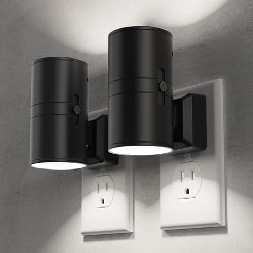 Briignite Night Lights Plug into Wall, Modern LED Night Light Plug in, Dusk to Dawn Sensor, 5000K Daylight, 0-100LM Adjustable Brightness, Dimmable NightLight for Hallway, Bedroom, Stairway, 2 Pack - Image 1