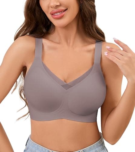 POSESHE Bralettes for Women with Support Comfortable Bras No Underwire Seamless Everyday Padded Bras Grey - Image 1