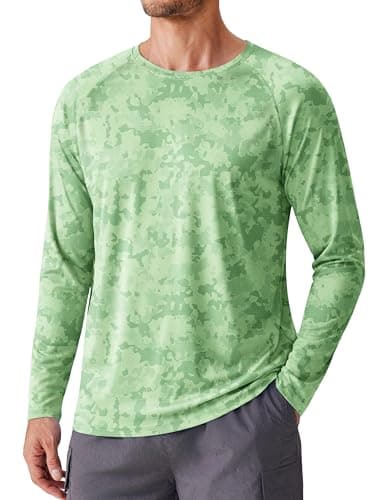 PINSPARK Mens Lightweight Gym Workout Tshirts UPF 50+ Swimming Shirts Long Sleeve Fishing Shirts UV Protection Hiking Shirt Camouflage - Image 1