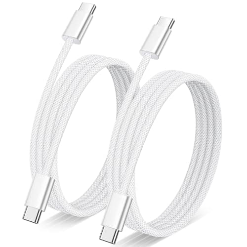 TISENPET USB C to USB C Cable 3FT 60W, 2-Pack iPhone Charger for Apple, Woven Type C Charger Fast Charging Cord Compatible for iPhone 17/16/15 Pro Max iPad Pro Air MacBook Samsung Galaxy S26 Pixel 10 - Image 1