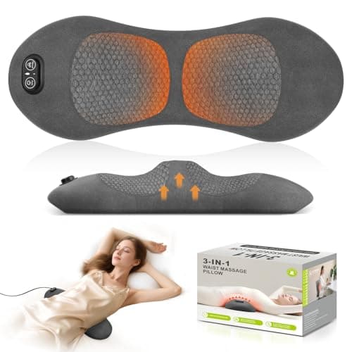 Smooth Triple Fusion 3-in-1 Back Massager Lumbar Pillow with Heat, Vibration & Traction Back Massager for Pain Relief, Deep Tissue Relaxation for Home, Office- Corded Electric Gift Idea - Image 1