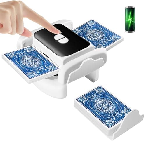 XISZMOG Rechargeable Automatic Card Shuffler for 1-2 Decks, Low Noise & Portable Card shuffler Machine for Poker, Blackjack, UNO, Perfect for Family Game Night, Adults, Mother's Day, Father's Day - Image 1