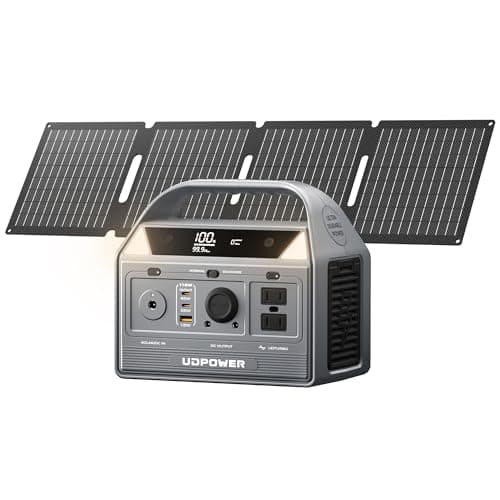 UDPOWER C400 Portable Power Station with 40W Solar Panel,256Wh LiFePO4 Battery Backup,400W AC Output (800W Surge),Solar Generator for Camping,RV,Emergency Power - Image 1