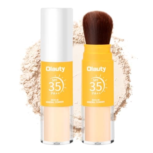 Mineral Powder Sunscreen, SPF Powder 35 Scalp Sunscreen, Brush On Powder Sunscreen for Face, Natural Setting Powder, Long Lasting Lightweight Breathable, Oil Control Natural Matte (#01 Translucent)