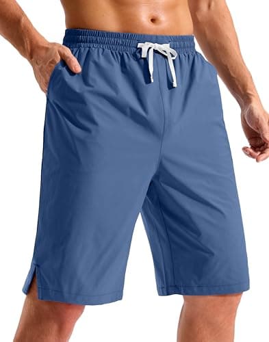 Pudolla Men's Swim Trunks 9"/11" Quick Dry Board Shorts Bathing Suits Beach Shorts for Men with Pockets - No Liner(See Blue 11 Inseam-M)