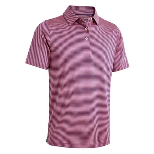 Mens Golf Shirts Moisture Wicking Dry Fit Short Sleeve Performance Sport Stripe Golf Polo Shirts for Men - Image 1