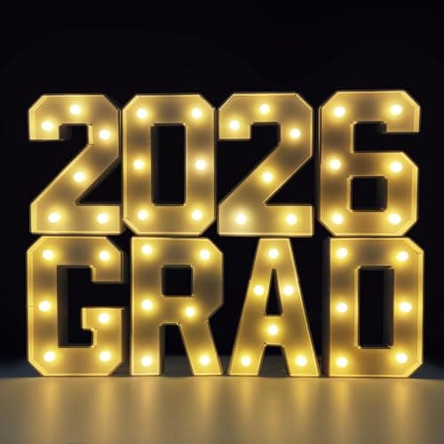 2026 Graduation Decorations - 1FT Marquee Light Up Number For 2026 Graduation Party Decorations , Suitable For Decoration At Kindergarten, Preschool, High School, And College Graduation Parties - Image 1