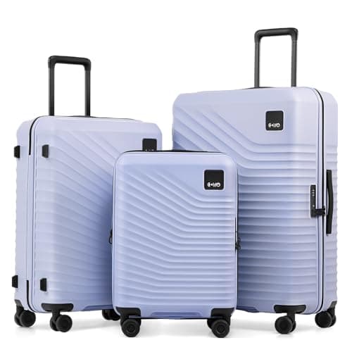 Coolife Luggage 3 Piece Set Hardside Lightweight Suitcases: Upgraded Durable PC Travel Luggage with Dual Spinner Wheels & TSA Lock, 20/24/28 (20'' Expandable Only), Light Purple - Image 1