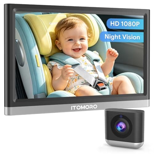Itomoro 2026 New Upgraded Baby Car Camera, 1080P HD Car Camera for Baby with 4.3 Inch Display, Rear Facing Car Baby Monitor with Infrared Night Vision, Wide Angle View, Easy Install, Silver & Black - Image 1