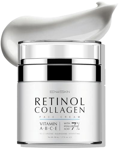 EnaSkin Retinol Collagen Face Cream: Wrinkle Cream for Women, Neck & Décolleté Anti Aging Moisturizer with 7% Hyaluronic Acid Serum - Day/Night Skin Firming & Tightening, 1.7 Oz