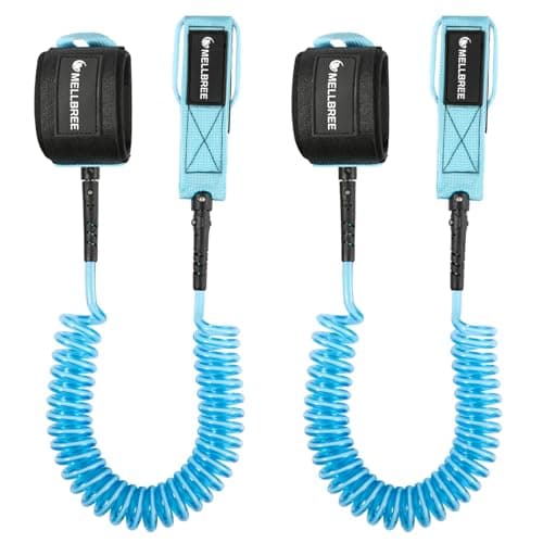 Mellbree Surfboard Leash, Premium SUP Leash Double-Side Rotatable Wirst Strap Leg Rope Flexible for Paddleboard Longboard Shortboard Stand-up Boogie Paddle Boards (Blue x2, 10ft 7mm) - Image 1