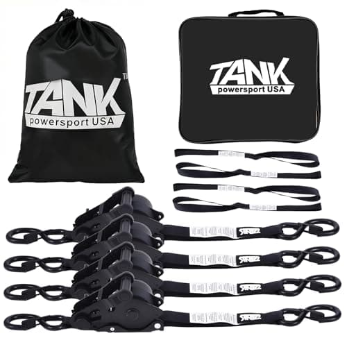 1800LB Retractable Ratchet Straps with Soft Loops(4 Pack), 1" x 12FT Heavy Duty Auto Self Retracting Tie Down Straps for Trucks, Motorcycle, Cargo, Trailer, Moving-Black - Image 1