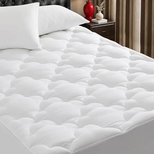 Mattress Topper King Size Pillow Top - Extra Thick Padded Mattress Pad & Protector, Breathable Fitted Deep Pocket 8-21, Ultra Soft & Supportive - Image 1