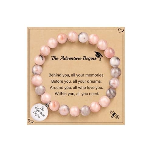 Sistble High School Graduation Gifts College Graduation Bracelets 2026 Dainty Jasper Beaded Bracelets for Women Granddaughter Daughter Inspirational Gifts Jewelry for Teens - Image 1