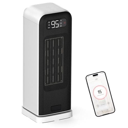 MORENTO Space Heaters for Indoor Use, Portable Electric Heater with Thermostat, Smart and Voice Control, 1500W PTC Ceramic Safety, 36dB Quiet Smart Heaters for Office Bedroom Home White 1Pack - Image 1