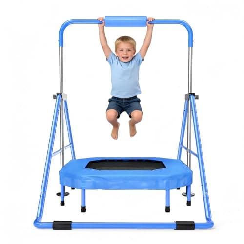 Safly Fun Foldable Gymnastics Bar for Kids, Adjustable 35"-51", Sturdy 148 lbs Capacity, Easy-to-Assemble, Gymnastics Equipment for Kids for Indoor/Outdoor Training - Image 1