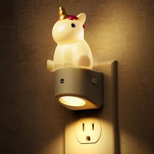 L LOHAS LED Plug-in Night Light for Kids, Cute Color Changing LED Night Light with Dusk to Dawn Sensor, Christmas, Birthday Gift Nightlight for Girls & Kids, Room Decor - Image 1