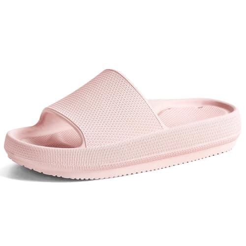 GETOEU Cloud Slides for Women and Men with Arch Support Shower Shoes with Drainage Holes Waterproof Slide Sandals Non Slip Quick Dry Pillow Slides for Bathroom Pool Beach,Pink - Image 1