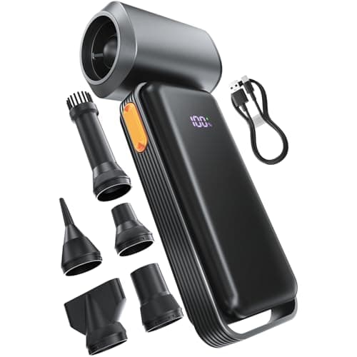 Super Power M200X Electric Air Duster-150000RPM Rechargeable Mini Blower, Compressed Air Duster, Strongest Airflow Brushless Motor, 5-Speed HD Display, Dust for PC, Keyboard, House, Outdoor and Car