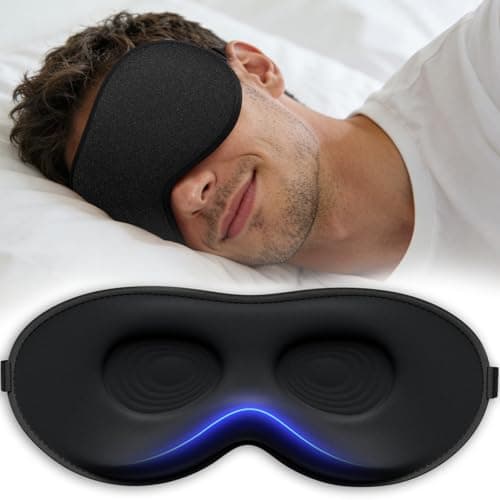 Vynix® Sleep Mask for Men Women-Eye Masks for Side Sleepers, 3D Contoured Night Blindfold 100% Blockout Pressure-Free, Soft Lightweight Breathable Eye Cover Shade Sleeping for Airplane, Travel, Black - Image 1