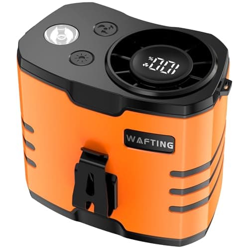 WAFTING Portable Waist Fan - High-Speed Belt Fan, 10-Speed Adjustable, 10000mAh Rechargeable, LED Display Shirt Air Conditioner for Camping, Hiking, and Outdoor Work - Image 1
