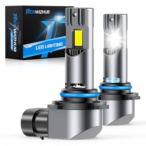TechWizHub 9005/HB3 LED Bulbs, 24000LM Bright 6500K Cool White 9005 Fog Lights, 1:1 Halogen Size, 50000H Lifespan with Cooling Fan No Shadows Bulbs, IP68 Waterproof, Plug and Play, Pack of 2 - Image 1