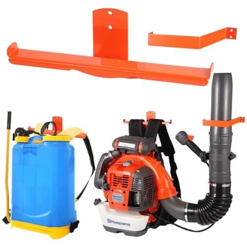 Backpack Blower Rack with Hose Holder - Heavy Duty Backpack Sprayer Wall Mount with Dual-Sided Hooks, Space-Saving Backpack Hanger for Weed Eater, Hedge Trimmer and Chain Saw, 330lbs Load Capacity - Image 1