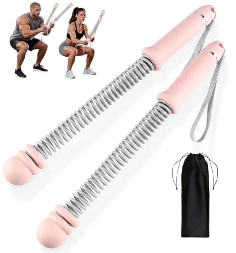 VividPulse Pink 2PCS Weighted Ropeless Battle Ropes for Home Gym - Portable & Quiet Training Rope for HIIT, Strength & Low-Impact Cardio - Full Body Workout Equipment for Men & Women - Image 1