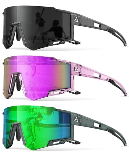 CIFOYA 3PACK Kids Sunglasses Youth Baseball Sun Glasses Sports Softball Sunglasses for Girls Boys UV400 Protection - Image 1