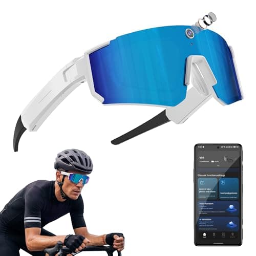 Sport AI Smart Glasses with Camera and EIS Stabilization, Bluetooth 8MP HD Camera 1200P Video Recording, AI Voice Assistant Photo Recognition, Real-Time Translation, Polarized Lenses Sunglasses - Image 1