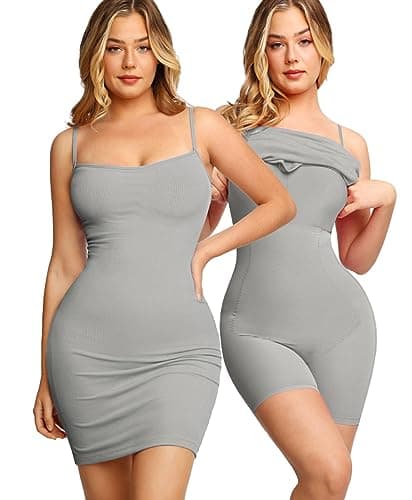 Popilush Summer Dresses for Women 2026 - Club Dress Cocktail Shapewear Mini Dress Spaghetti Straps Dinner Date Night Bodycon Gray - Image 1