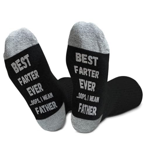 CIAEXRN Best Farter Ever Oops I Mean Father Socks, Funny Socks for Men, Father's Day Socks for Dad, Cotton Crew Socks Gifts for Daddy Father, Appreciation Gifts Birthday Gifts /36 - Image 1