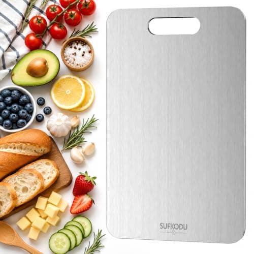 Titanium Cutting Board, 100% Pure Titanium Cutting Boards for Kitchen, Double-sided Titanium Cutting Boards,Separate Raw and Cooked Food Areas,Non-Toxic,Dishwasher Safe 13”L × 8”W - Image 1